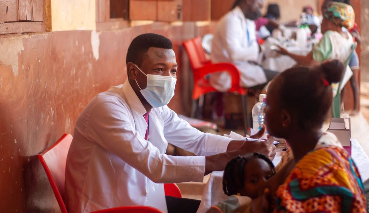 a doctor checking a patient